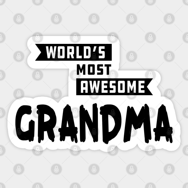 Grandma - World's Most Awesome Grandma Sticker by KC Happy Shop